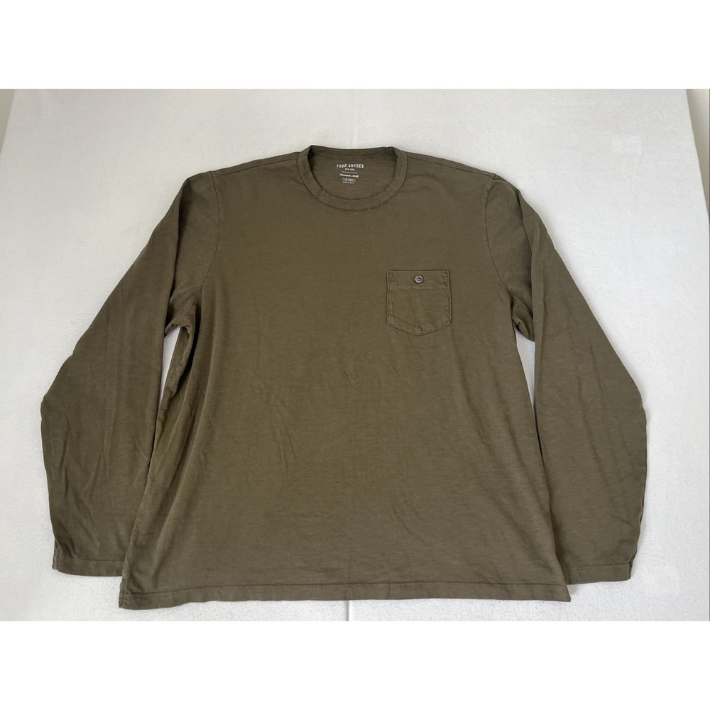 Todd Snyder Homespun Jersey Long Sleeve Pocket Tee Green XXL
